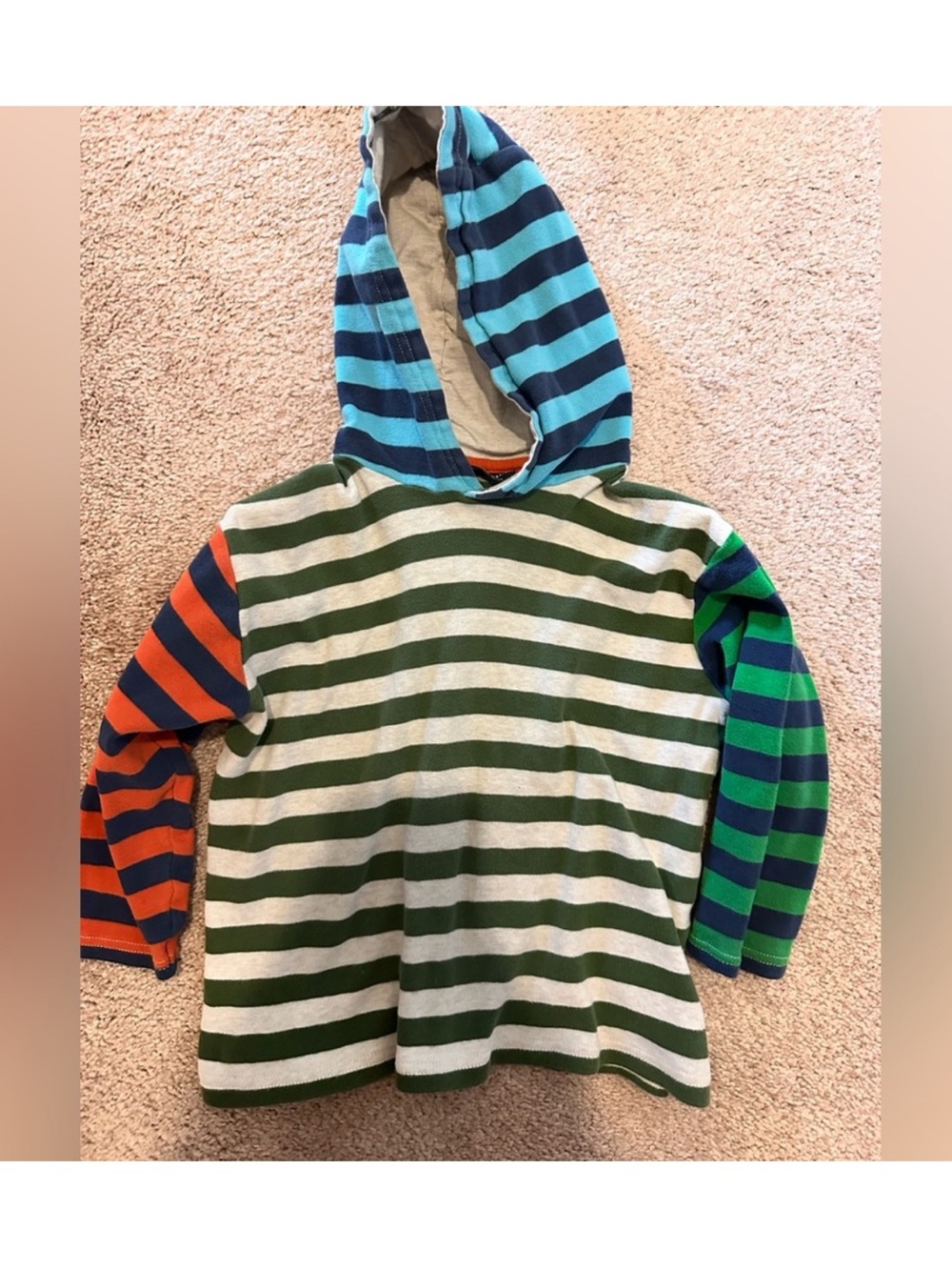 Striped Multi-Color Hooded Kids Top 3-4yrs